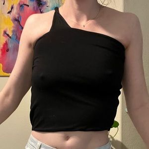 Oh Polly Asymmetric Black Top